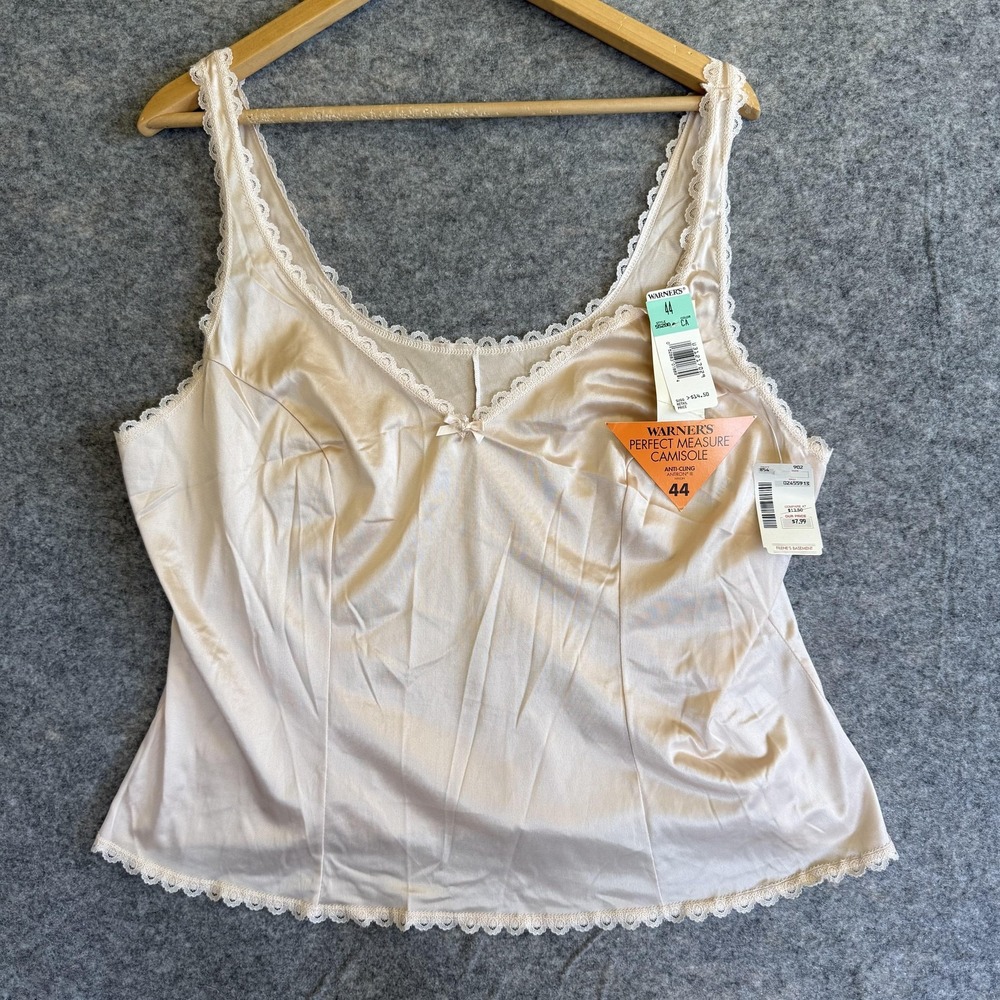 Vintage Warner's Perfect Measure Camisole Womens 44 Nylon‎ Lace Tank Top 90s NOS